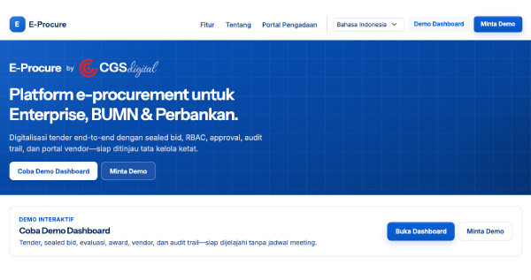 E-Procure: Platform Digital untuk Mengelola Procurement dan E-Tender Secara Terintegrasi